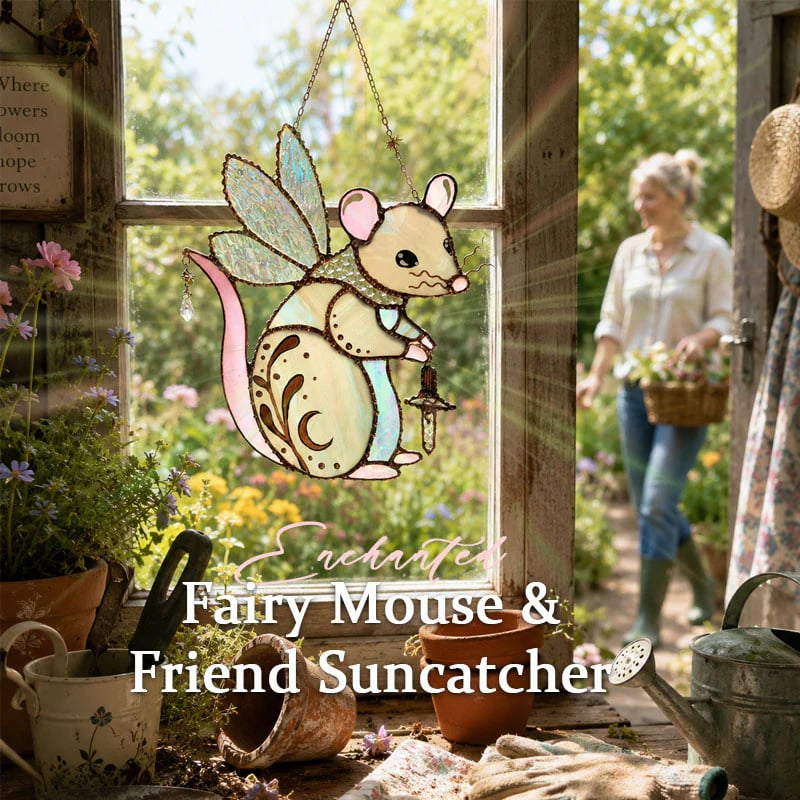 Enchanted fairy mouse and friend suncatcher