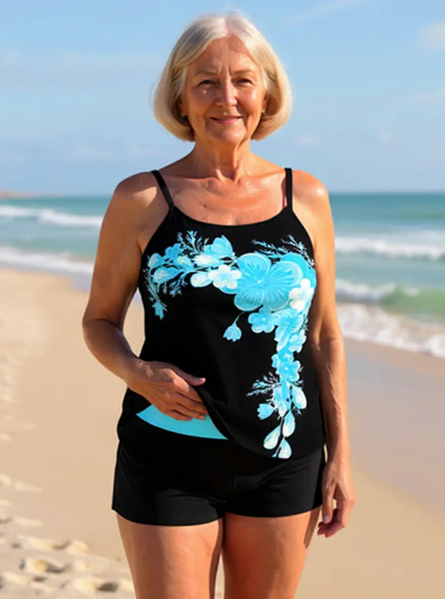 Women's floral halter swimsuit