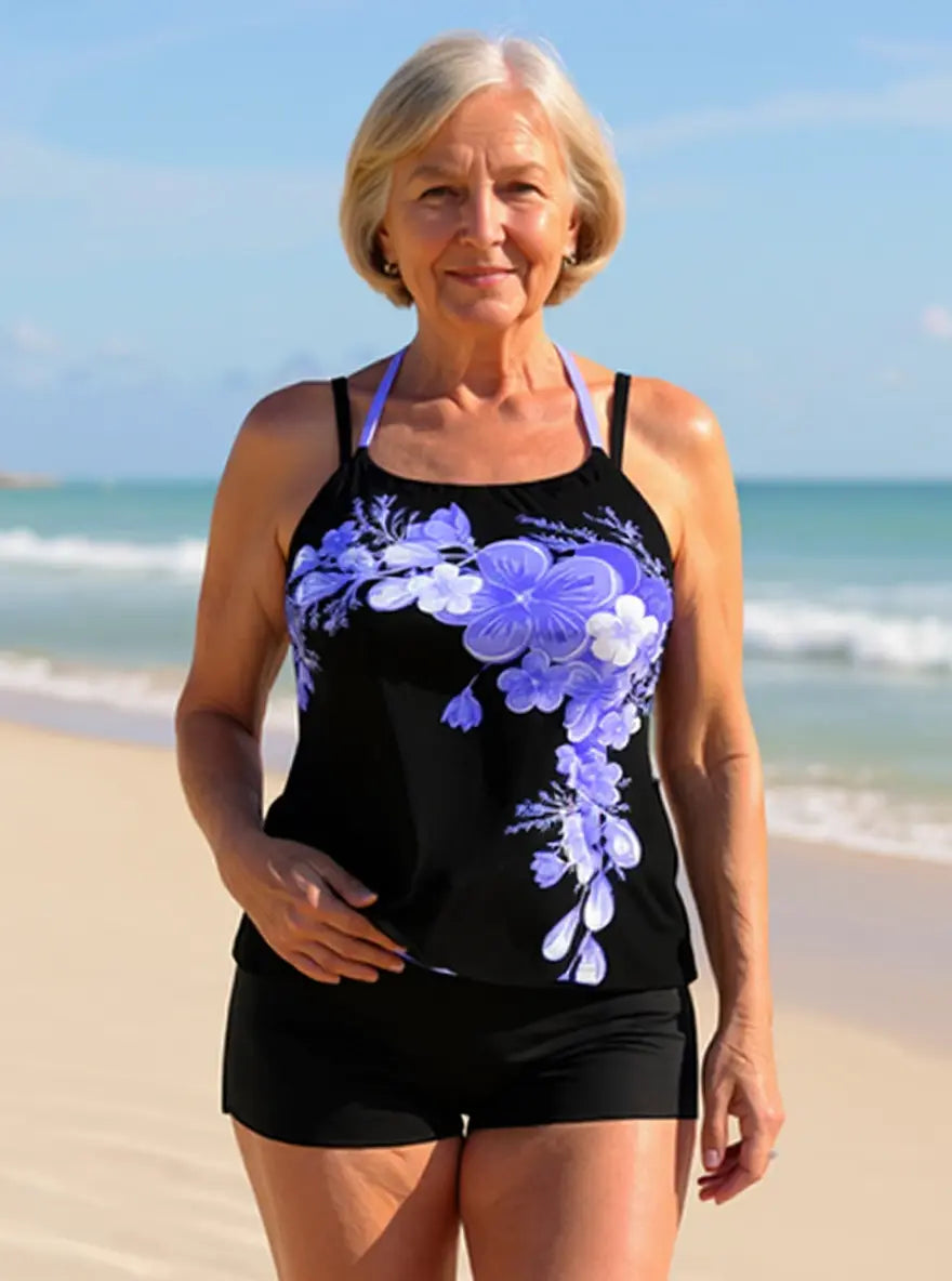 Women's floral halter swimsuit
