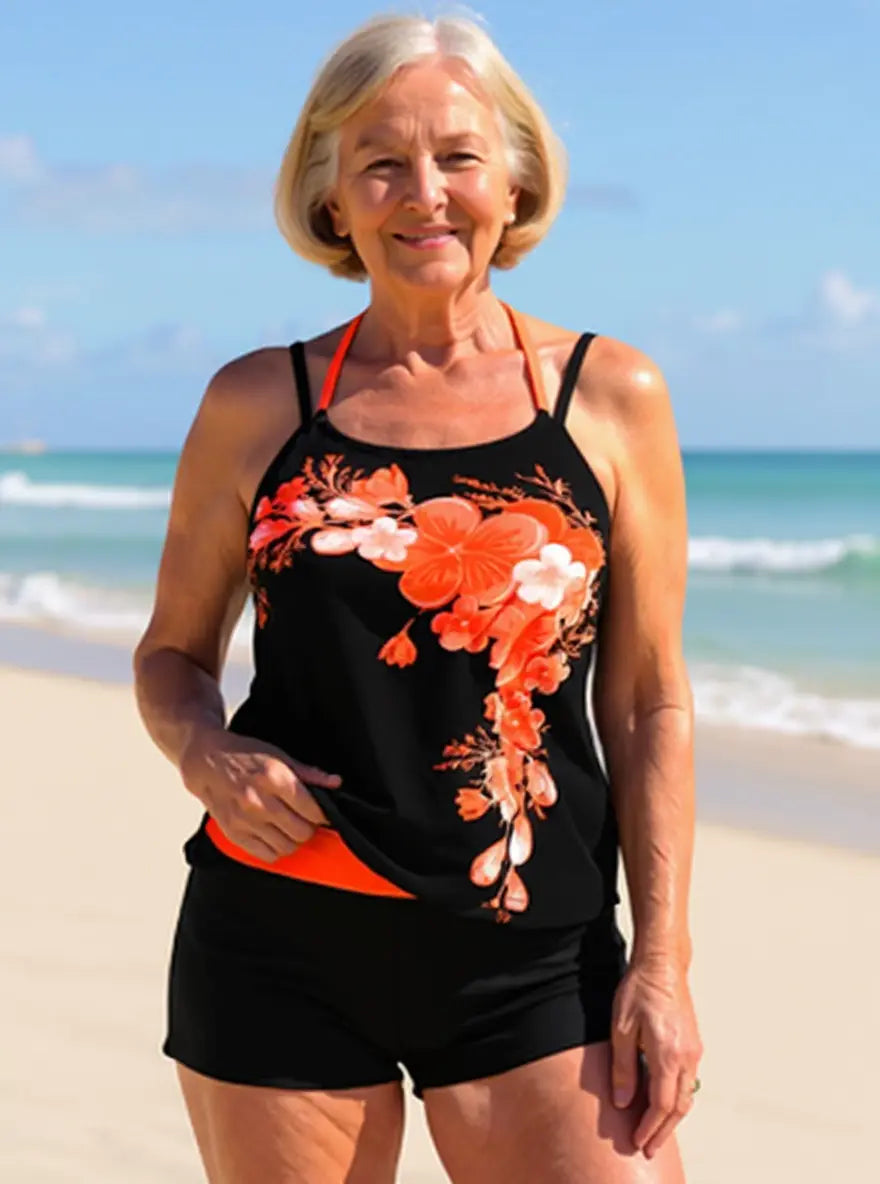 Women's floral halter swimsuit