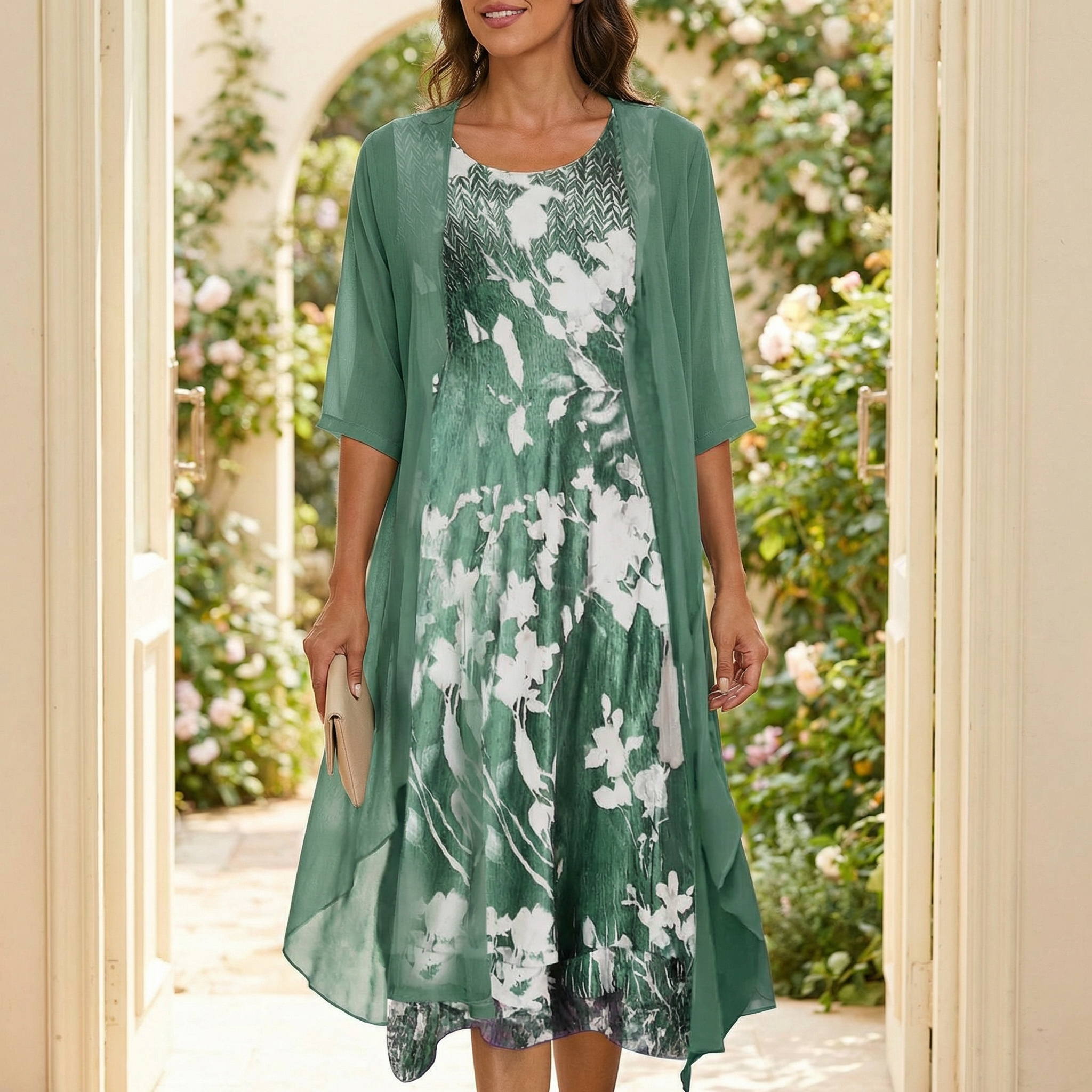 Floral Two Piece Dress Set
