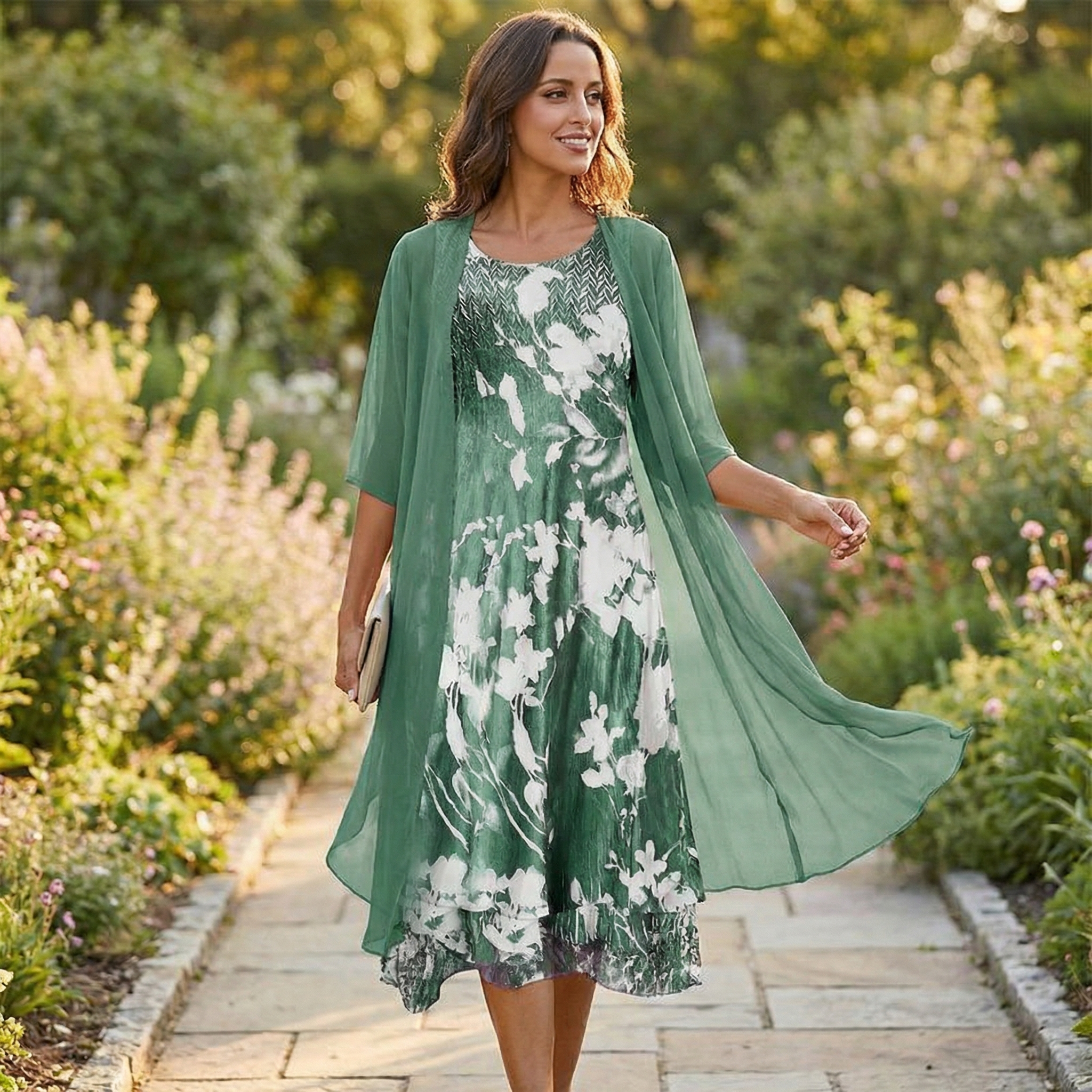 Floral Two Piece Dress Set