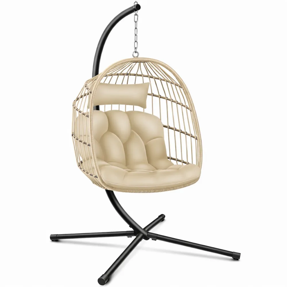 Chaise Suspendue Effet Jungle pour Intérieur et Extérieur avec Coussin Confortable