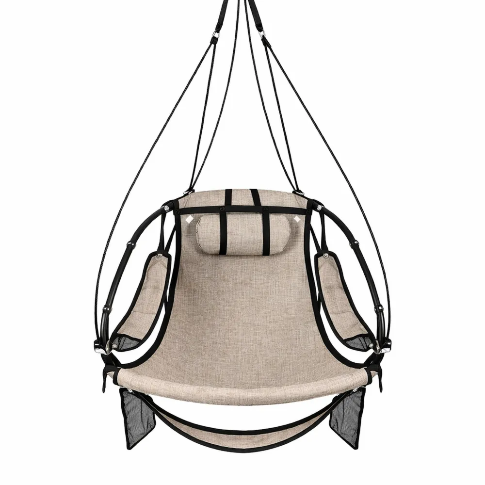 Chaise Hamac Suspendue avec Repose-Pieds et Pochette