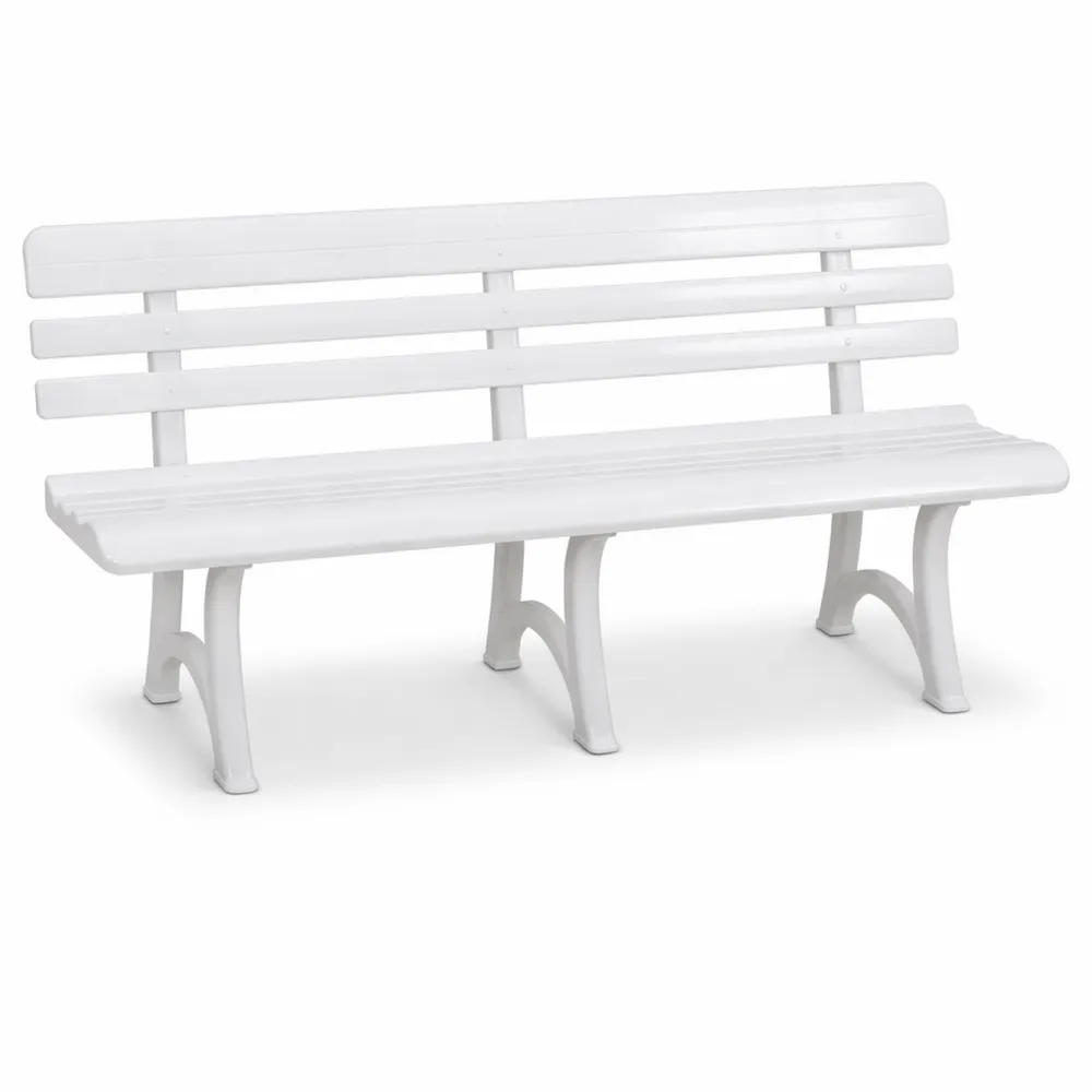Banc polyvalent pour jardin et intérieur - Capacité 3-4 places - Couleur blanche
