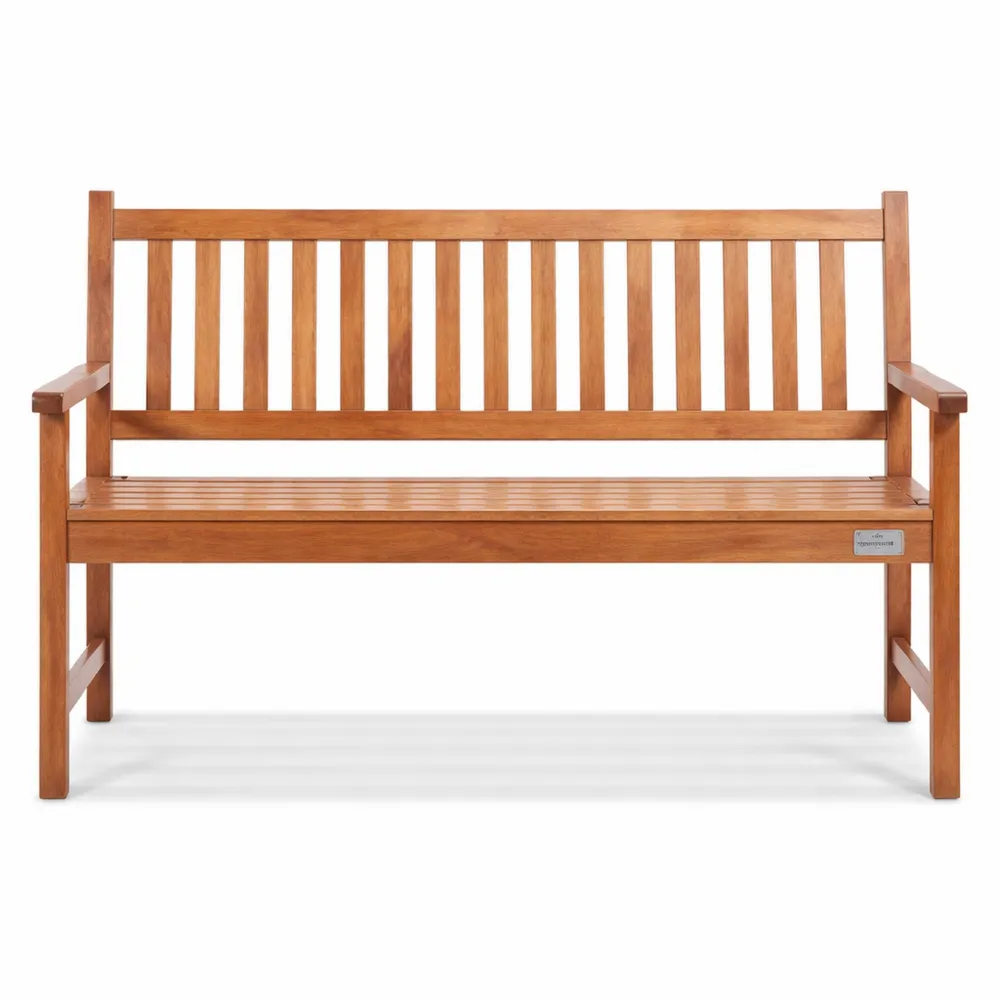 Banc de jardin en bois avec dossier et accoudoirs, support jusqu'à 363 kg, idéal pour extérieur et terrasse