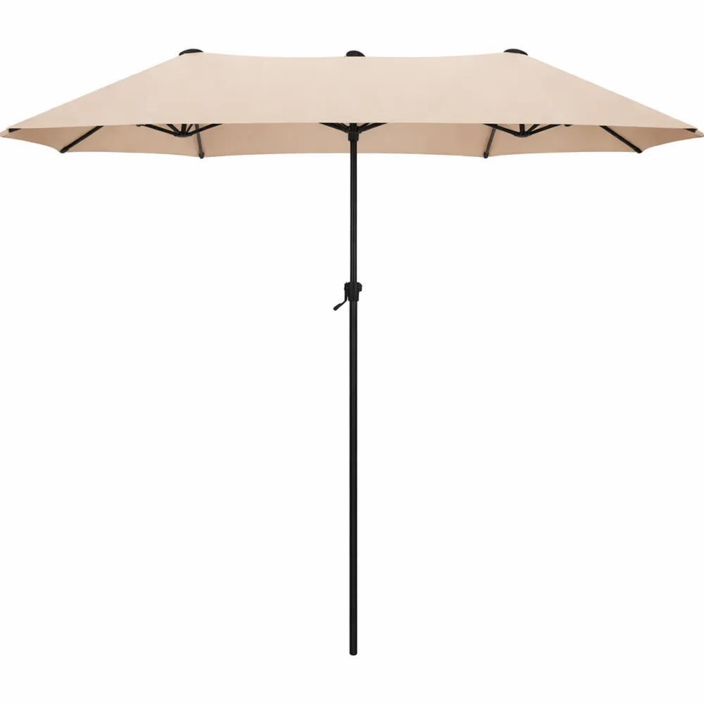 Grand parasol rectangulaire inclinable pour terrasse, résistant aux intempéries
