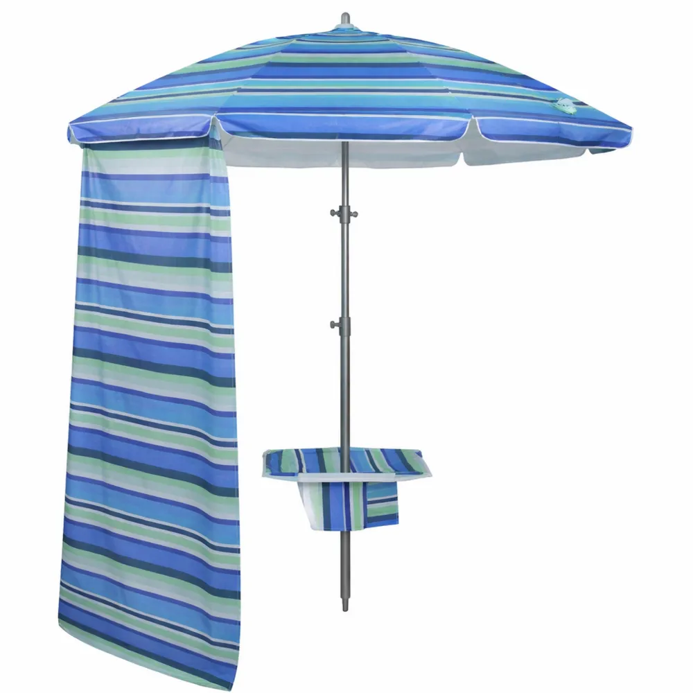 Parasol de plage inclinable avec protection UV, 210 cm, gris foncé