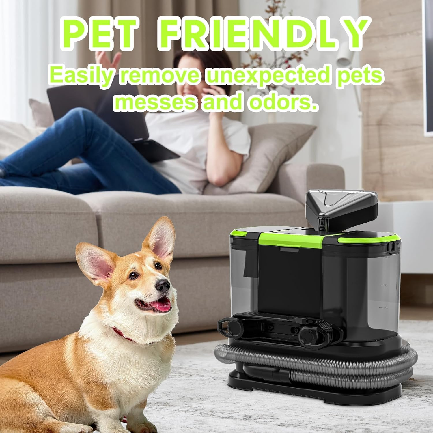 Portable Carpet & Upholstery Cleaner, 21KPa 800W Deep Cleaner