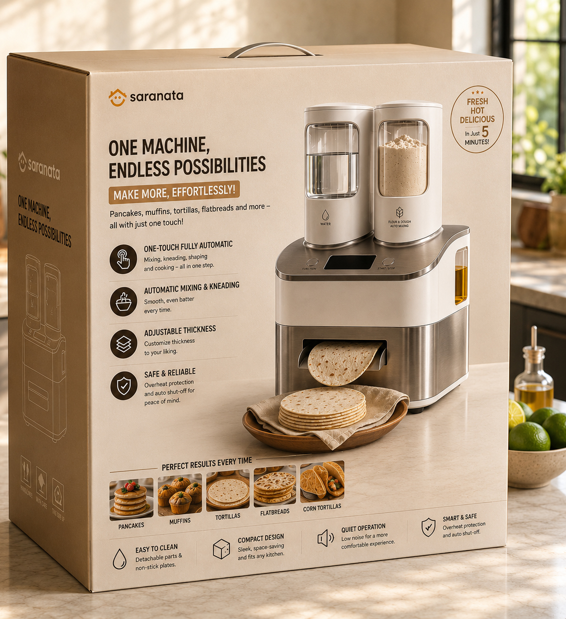 Saranata Automatic Thin Pancake Making Machine
