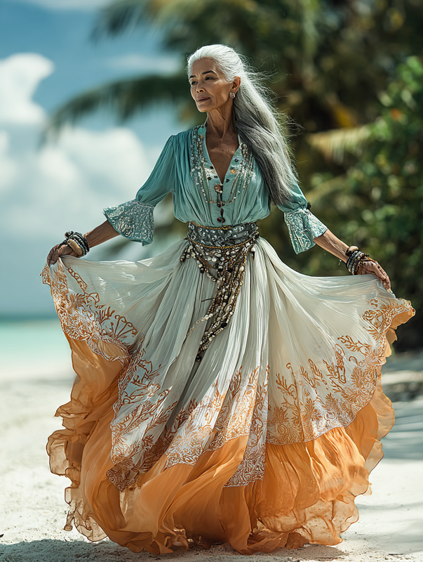 Summer vacation fashion elegant contrast color dress 6195