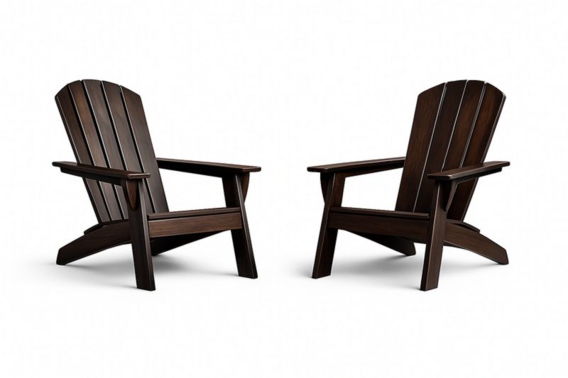 Lot de 2 Fauteuils Adirondack en Bois Brun-Furnihavenly