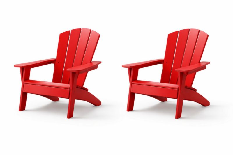 Chaises Adirondack Lot de 2 en Bois Rouge-Furnihavenly