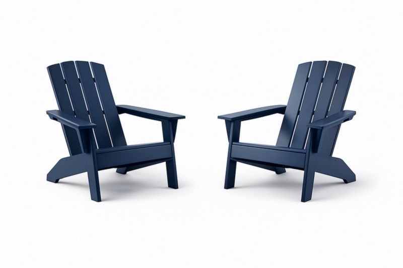 Lot de 2 Chaises Adirondack en Plastique Recyclé Bleu-Furnihavenly