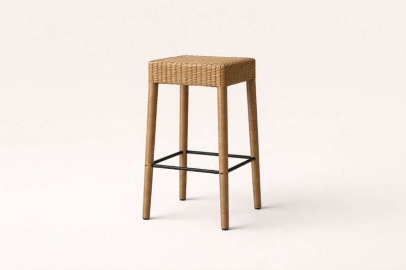 Chaise de bar en rotin synthétique avec cadre en aluminium-Furnihavenly