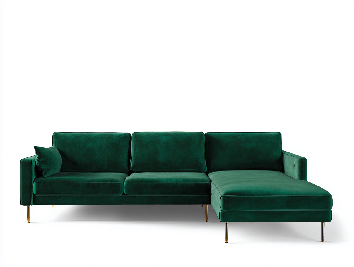 Sofá rinconero tapizado 270x175x85 cm - verde oscuro - diseño contemporáneo para salón-Havenmyyard