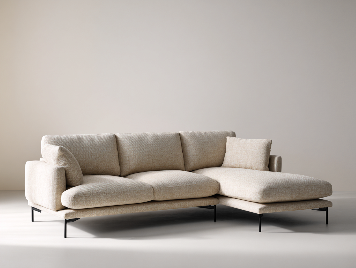 Sofá rinconero tapizado 265x170x85 cm - beige - diseño moderno para salón-Havenmyyard