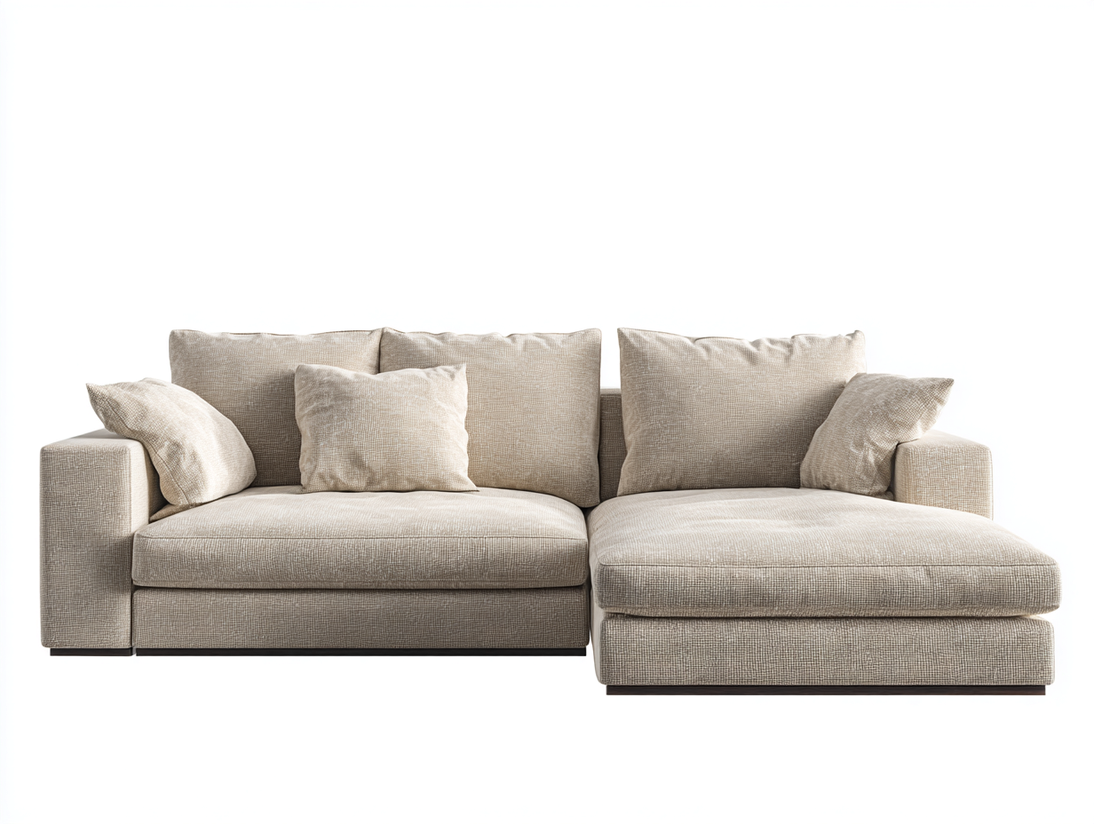 Sofá rinconero tapizado en tela beige 280x165x85 cm - Diseño moderno-Havenmyyard