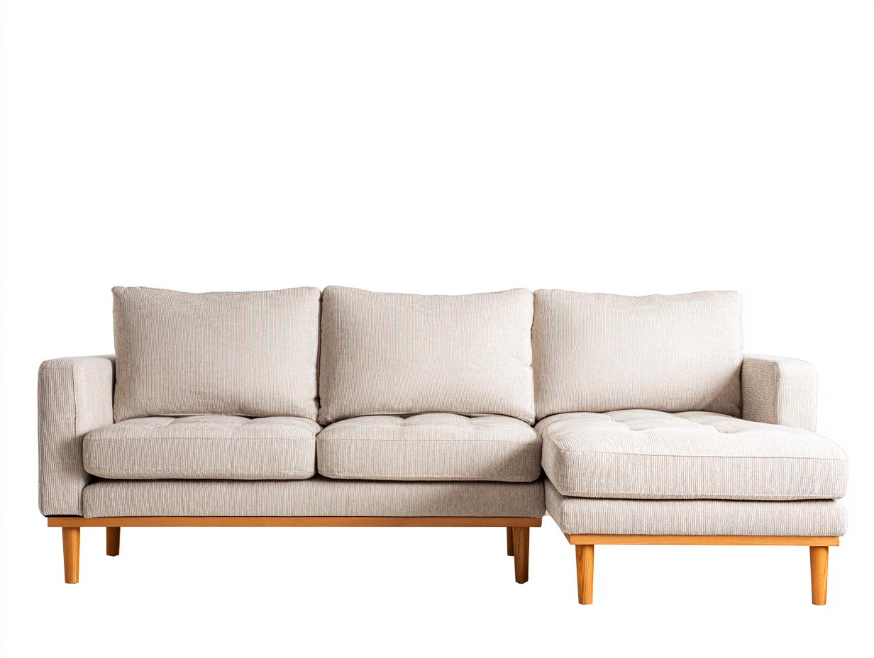 Sofá rinconero tapizado 245x160x85 cm - Beige - Diseño moderno-Havenmyyard