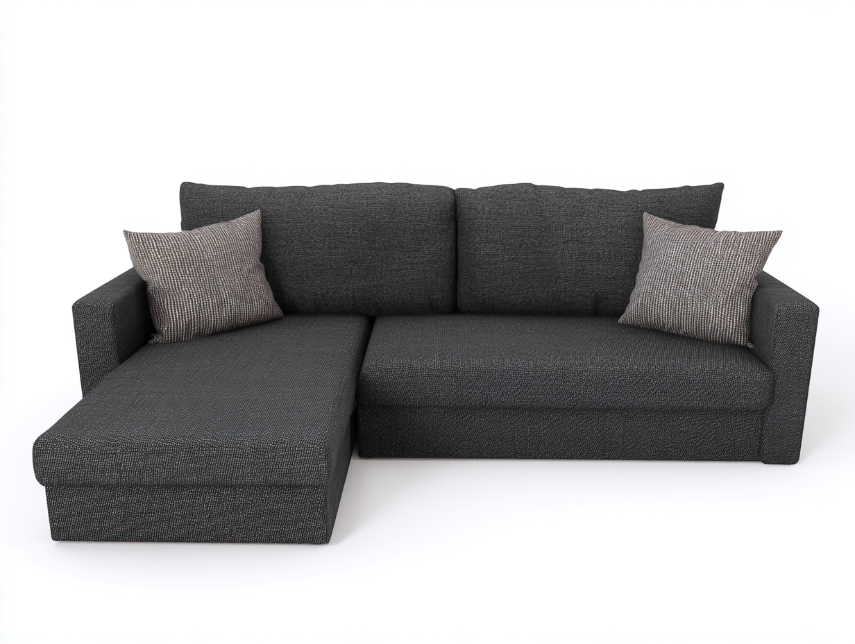 Sofá rinconero tapizado tela 250x150x85 cm gris oscuro para salón - diseño moderno-Havenmyyard