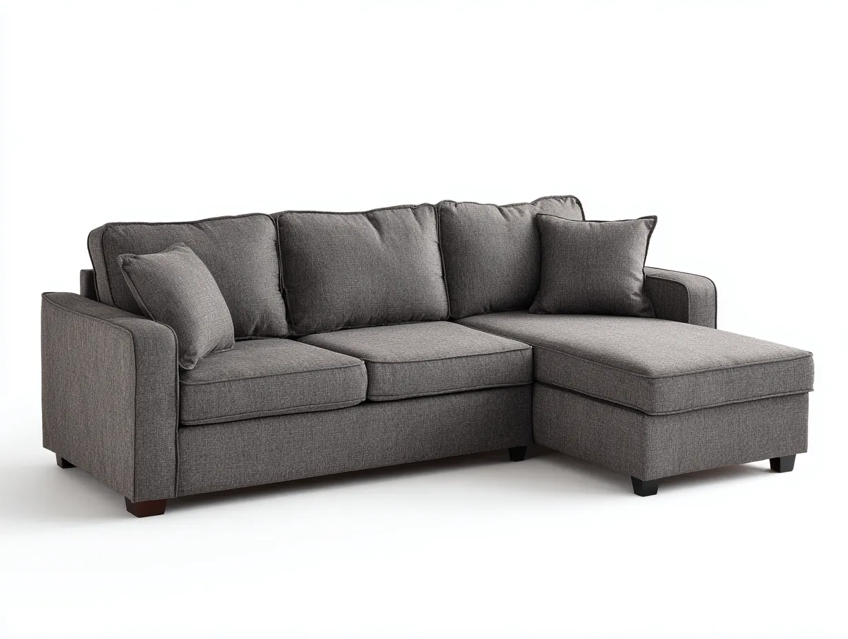 Sofás rinconeros de tela 260x160x85 cm - gris - diseño moderno confortable-Havenmyyard