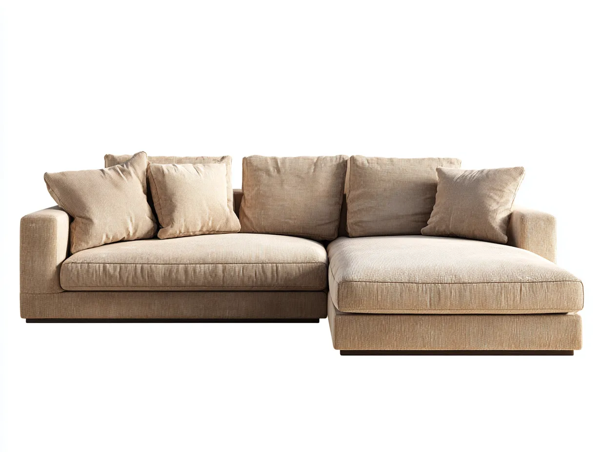 Sofás rinconeros de tela 260x155x82 cm - beige claro - diseño moderno minimalista-Havenmyyard