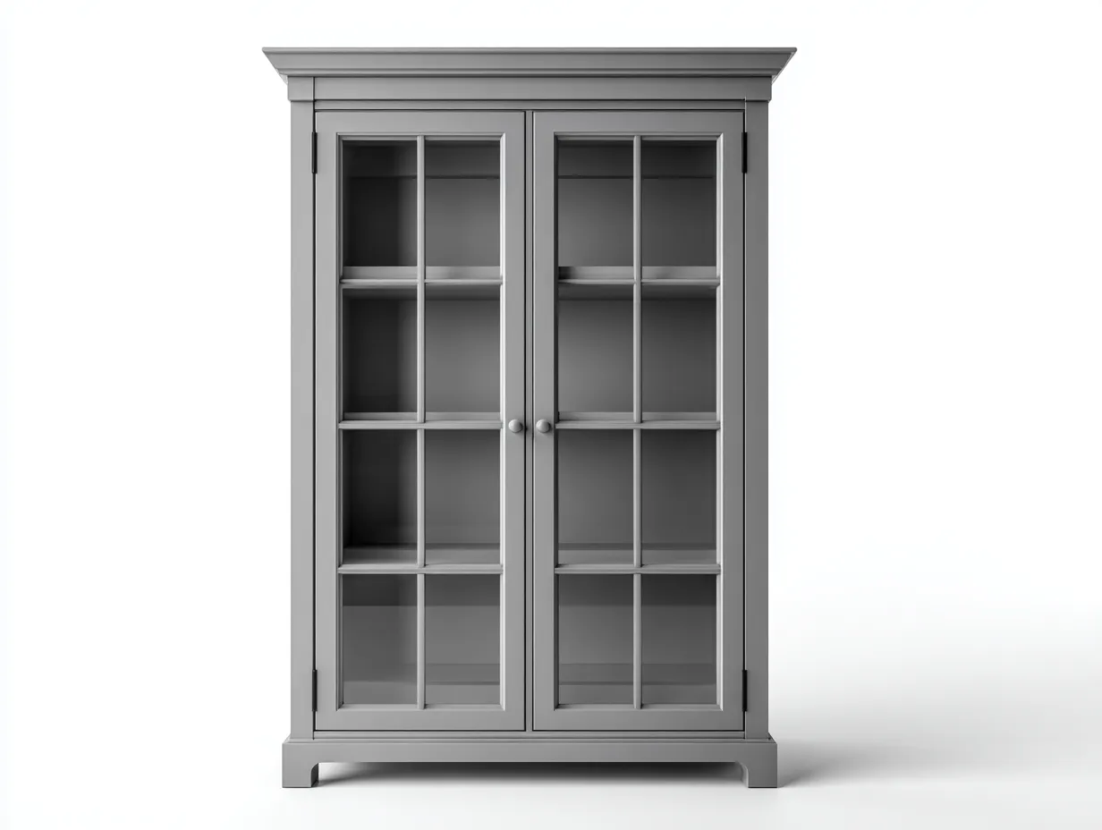 Vetrina-legno-85x40x188 cm-grigio-design classico-Bamboogoyard