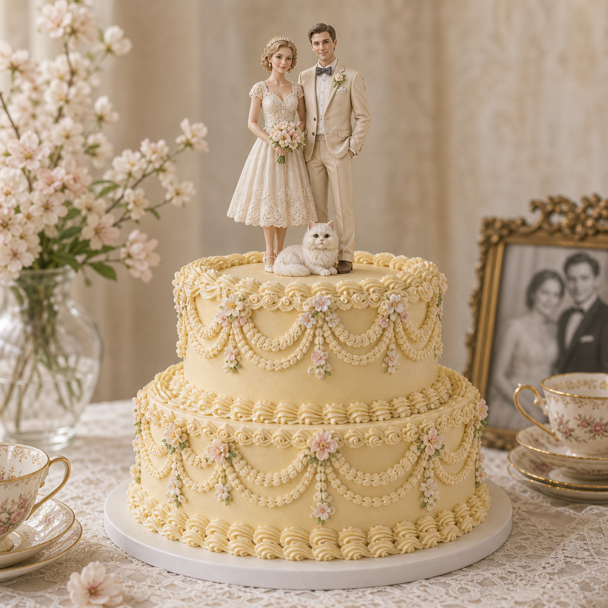 Personalized Wedding Cake Topper Figurine from One Photo | Custom Bride & Groom 3D Keepsake