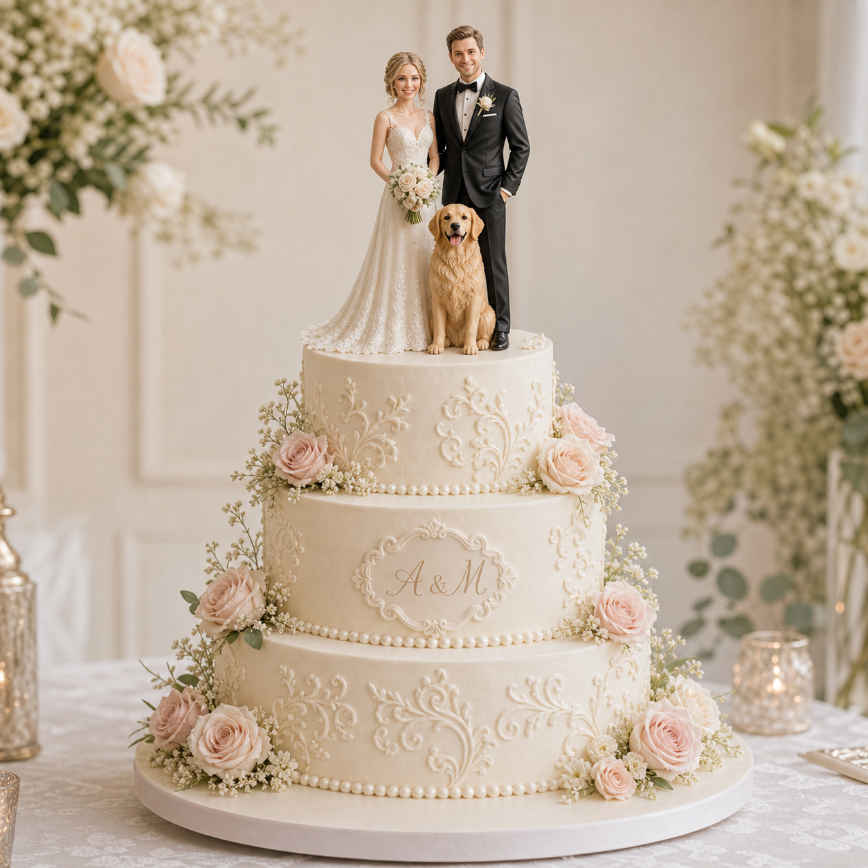 Personalized Wedding Cake Topper Figurine from One Photo | Custom Bride & Groom 3D Keepsake