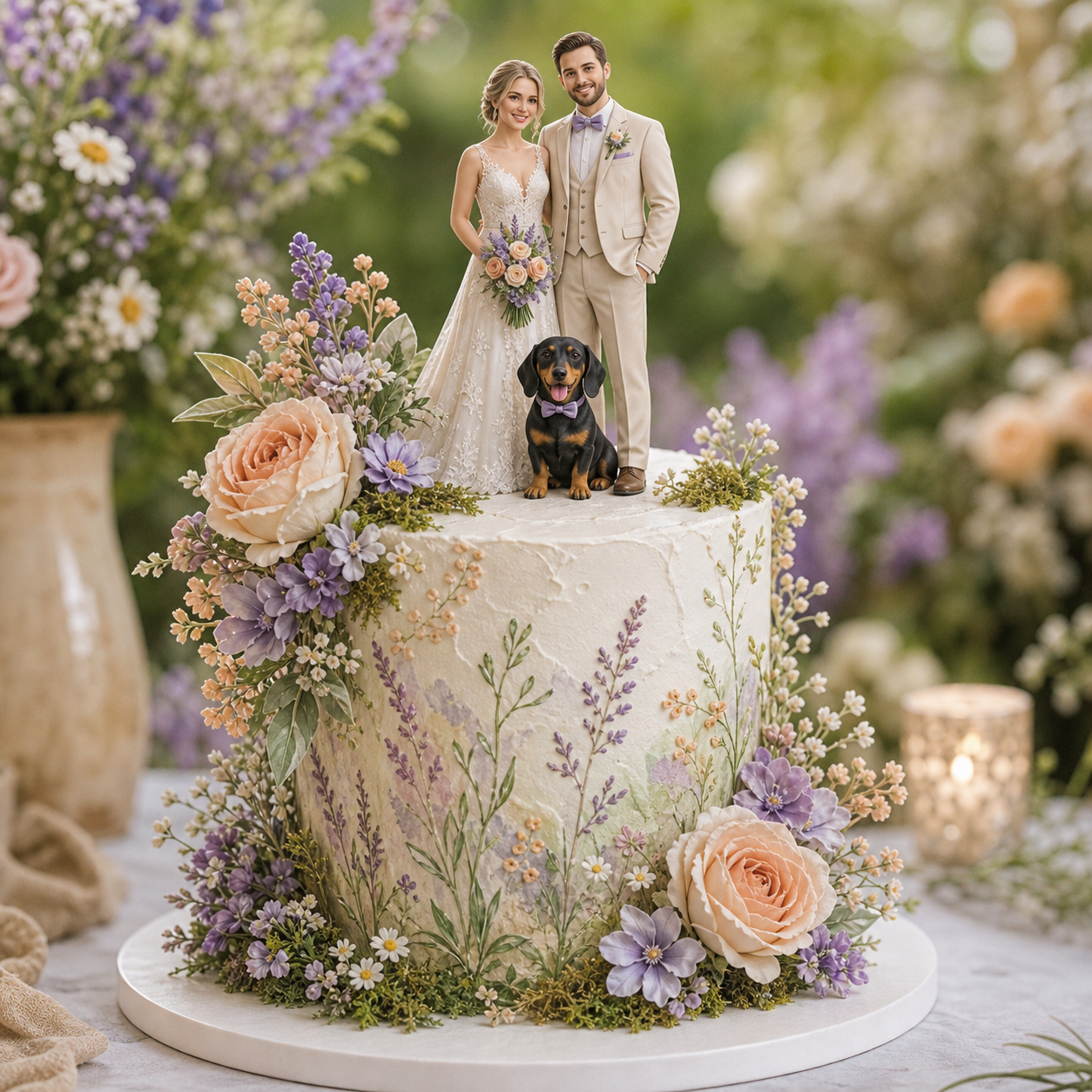 Personalized Wedding Cake Topper Figurine from One Photo | Custom Bride & Groom 3D Keepsake