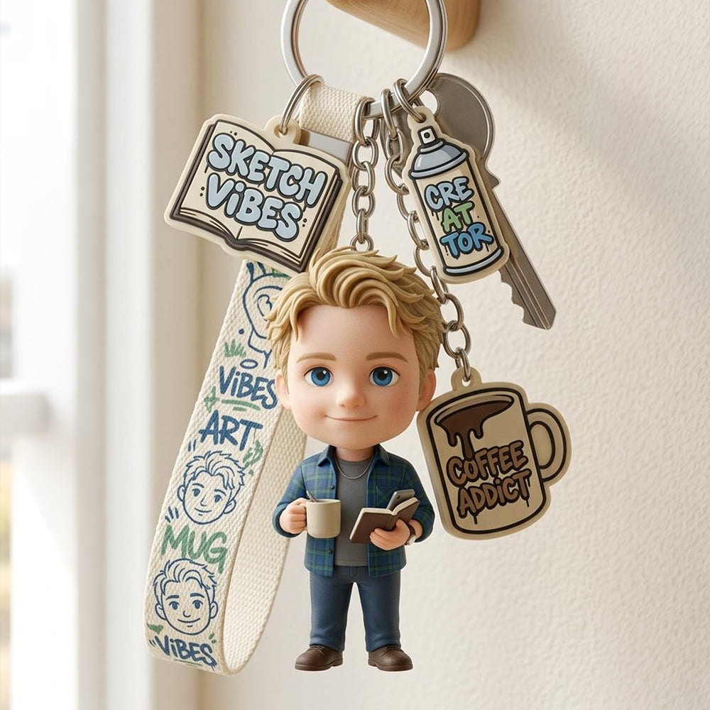 Custom 3D Figure Keychain - Personalized Bag Charm from Photo