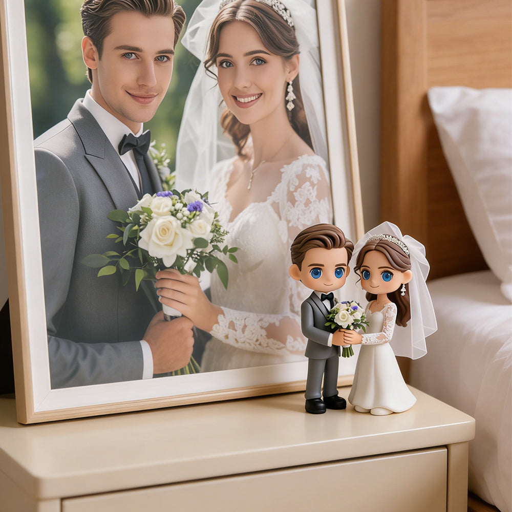 Custom 3D Couple Figurine - Wedding Cake Topper & Anniversary Gift