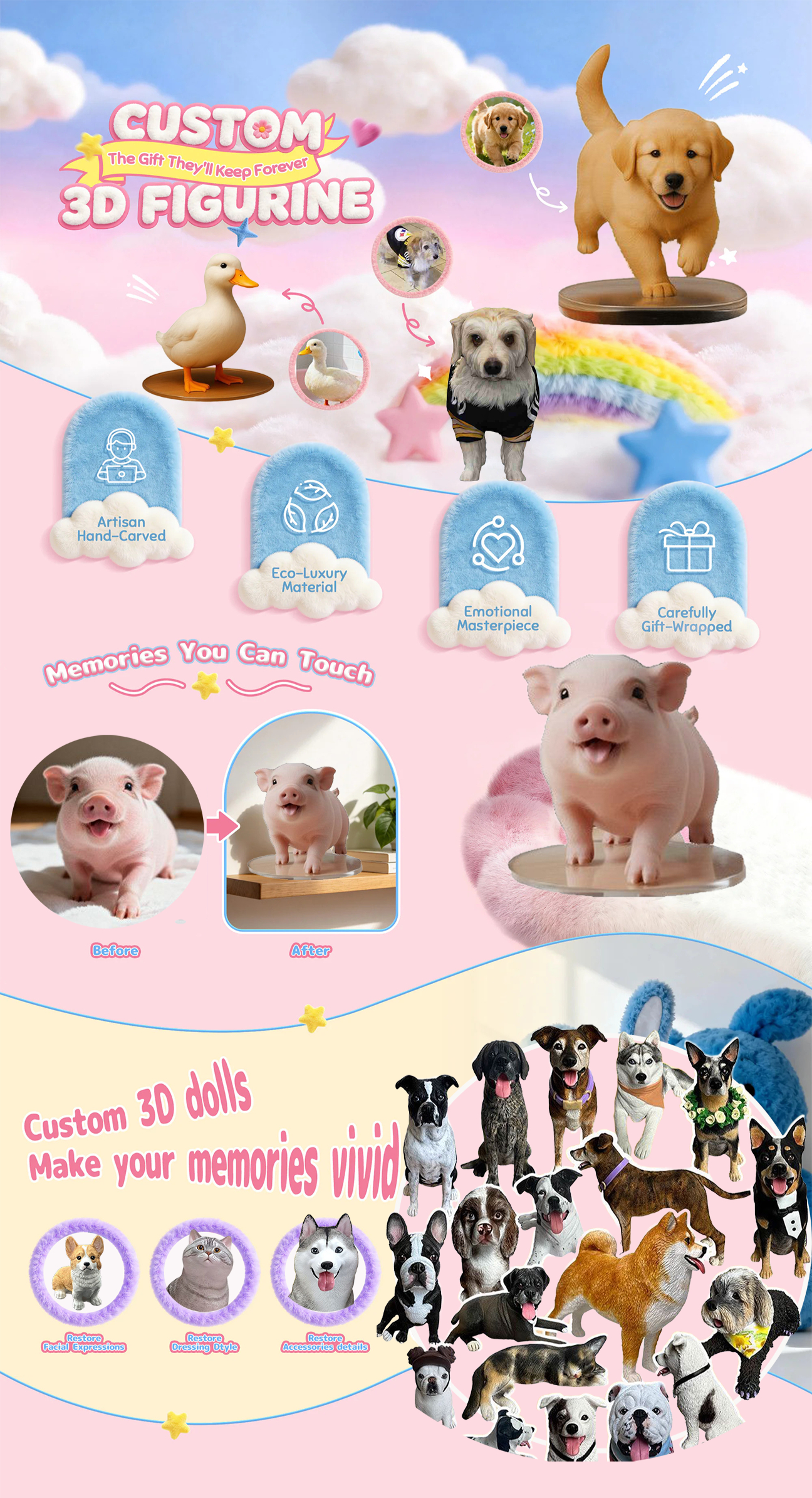 Custom 3D Pet Figurine from Your Photo | Prinyou