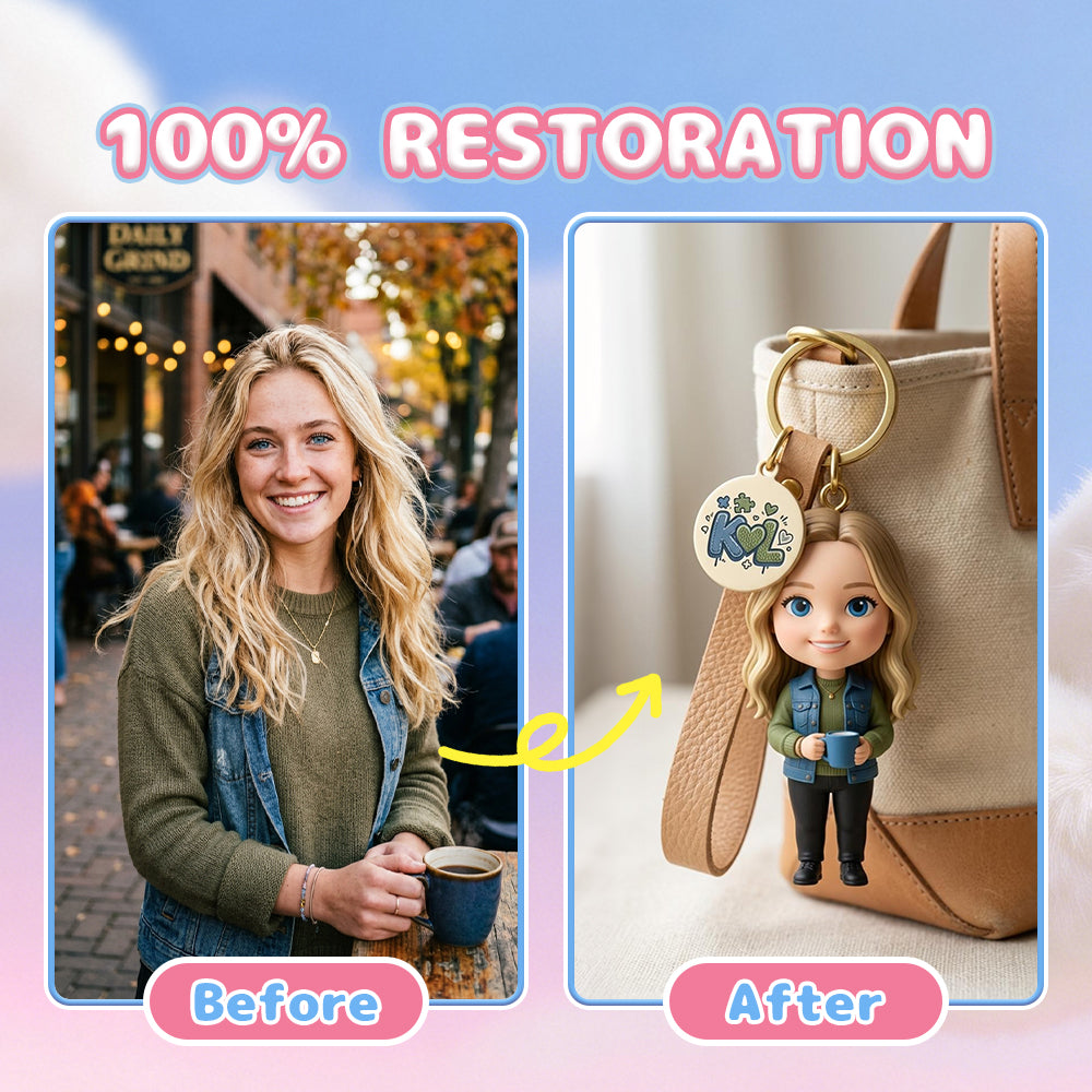 Custom 3D Figure Keychain - Personalized Bag Charm from Photo