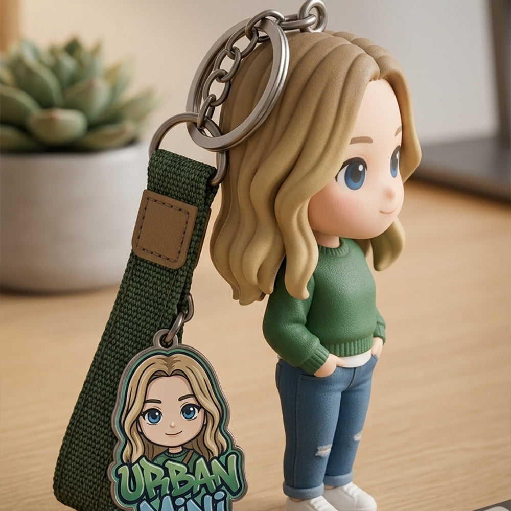 Custom 3D Figure Keychain - Personalized Bag Charm from Photo