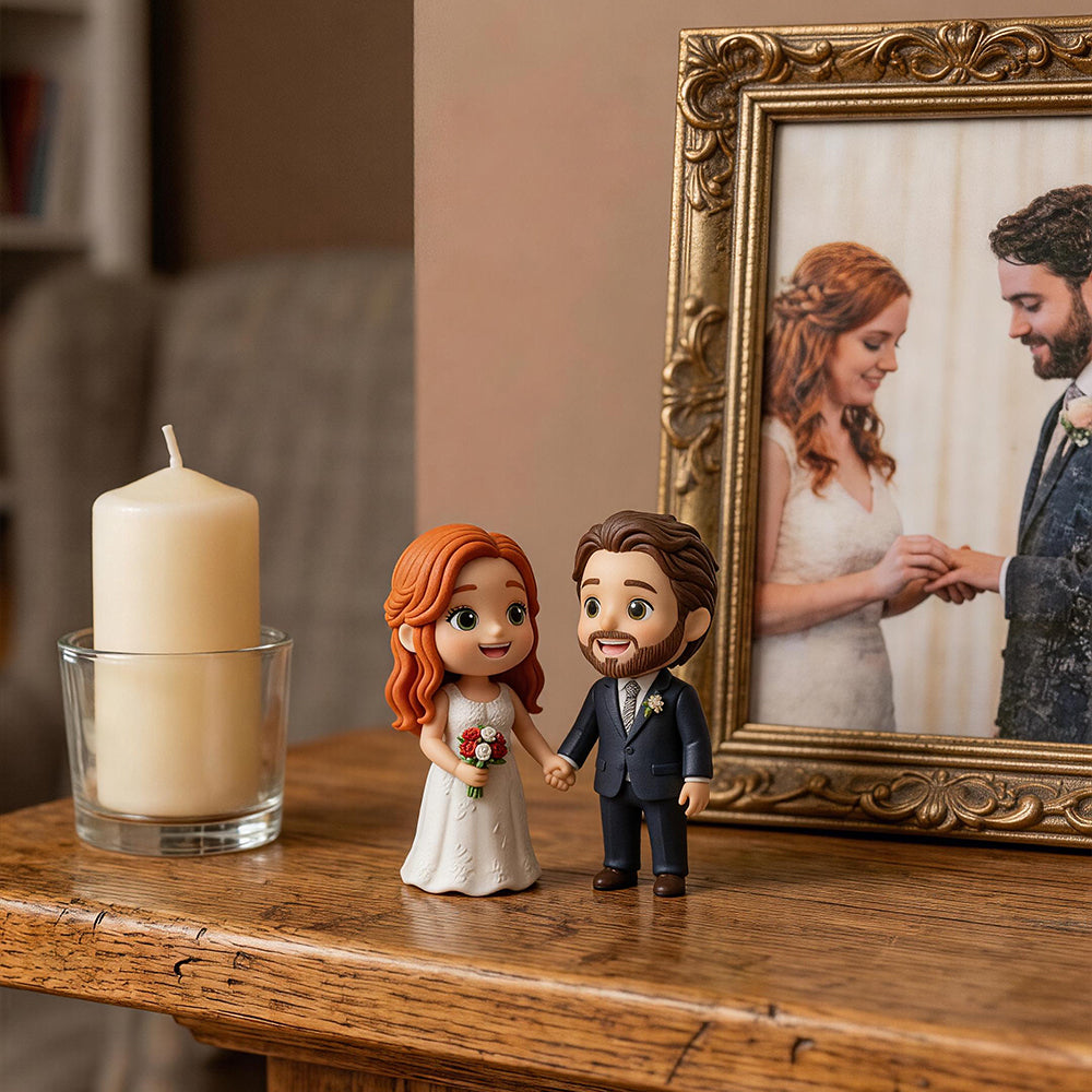 Custom 3D Couple Figurine - Wedding Cake Topper & Anniversary Gift