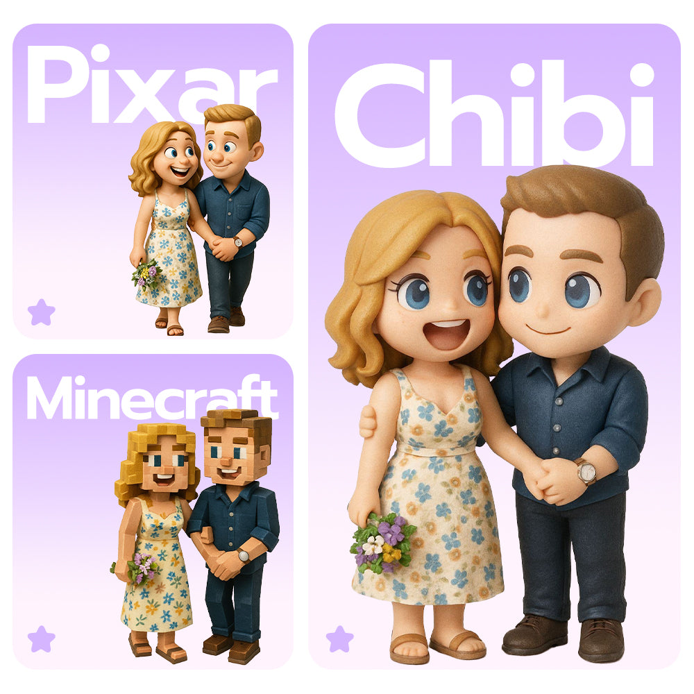 Custom Couple Action Figures - Unique Anniversary & Valentine Gift