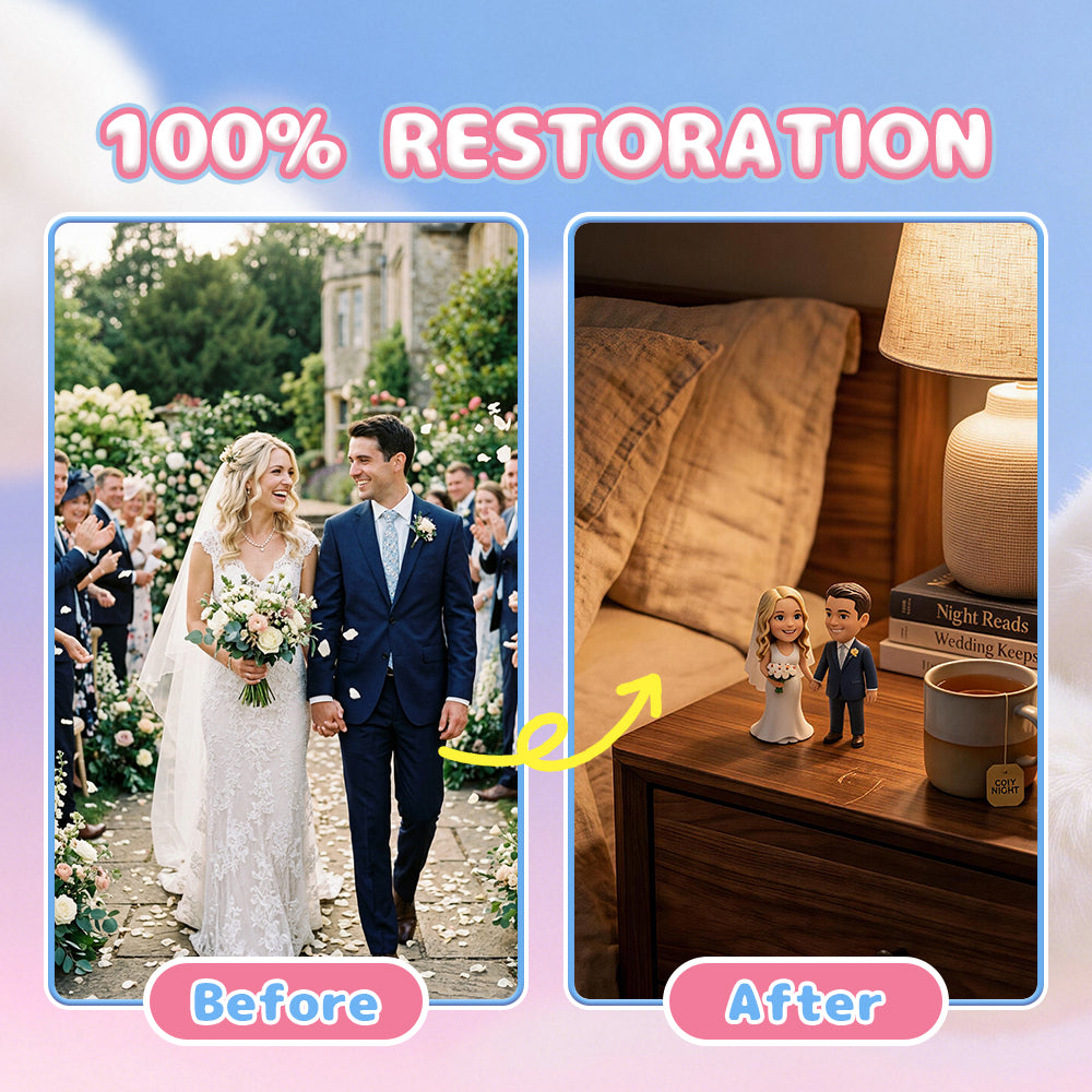 Custom 3D Couple Figurine - Wedding Cake Topper & Anniversary Gift