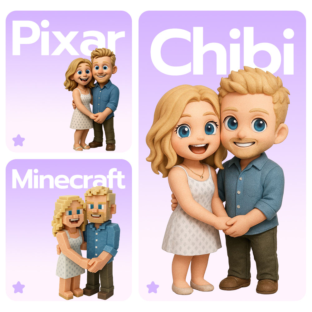 Custom 3D Keychain Figure from Your Photo Personalized Mini Doll Christmas Gift for Couples Family Friends