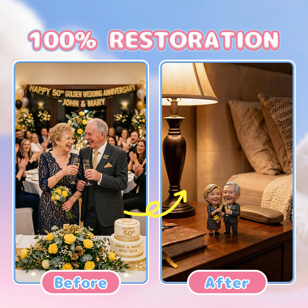 Custom 3D Couple Figurine - Wedding Cake Topper & Anniversary Gift