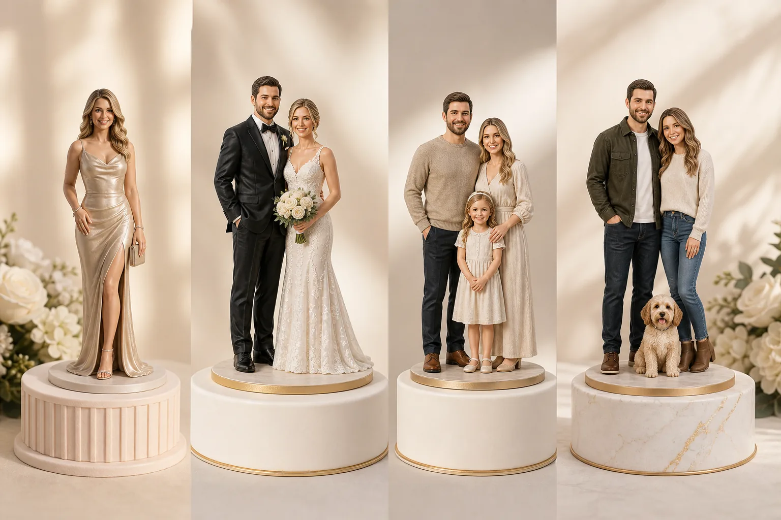 Generated figurine product family lineup