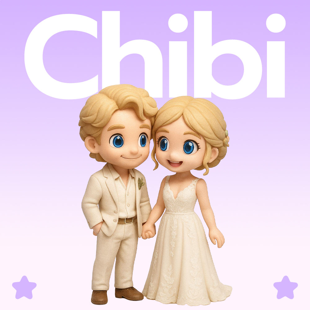 Custom 3D Couple Figurine - Wedding Cake Topper & Anniversary Gift