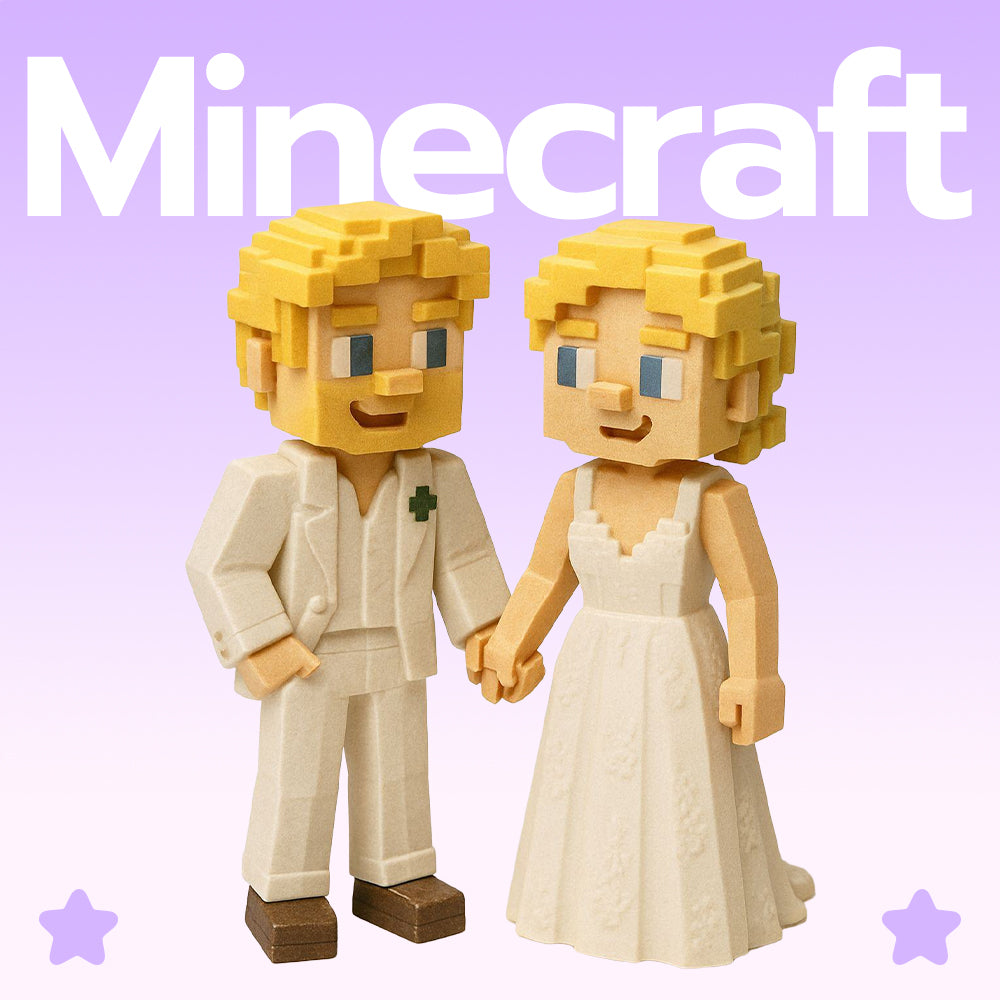 Custom 3D Couple Figurine - Wedding Cake Topper & Anniversary Gift