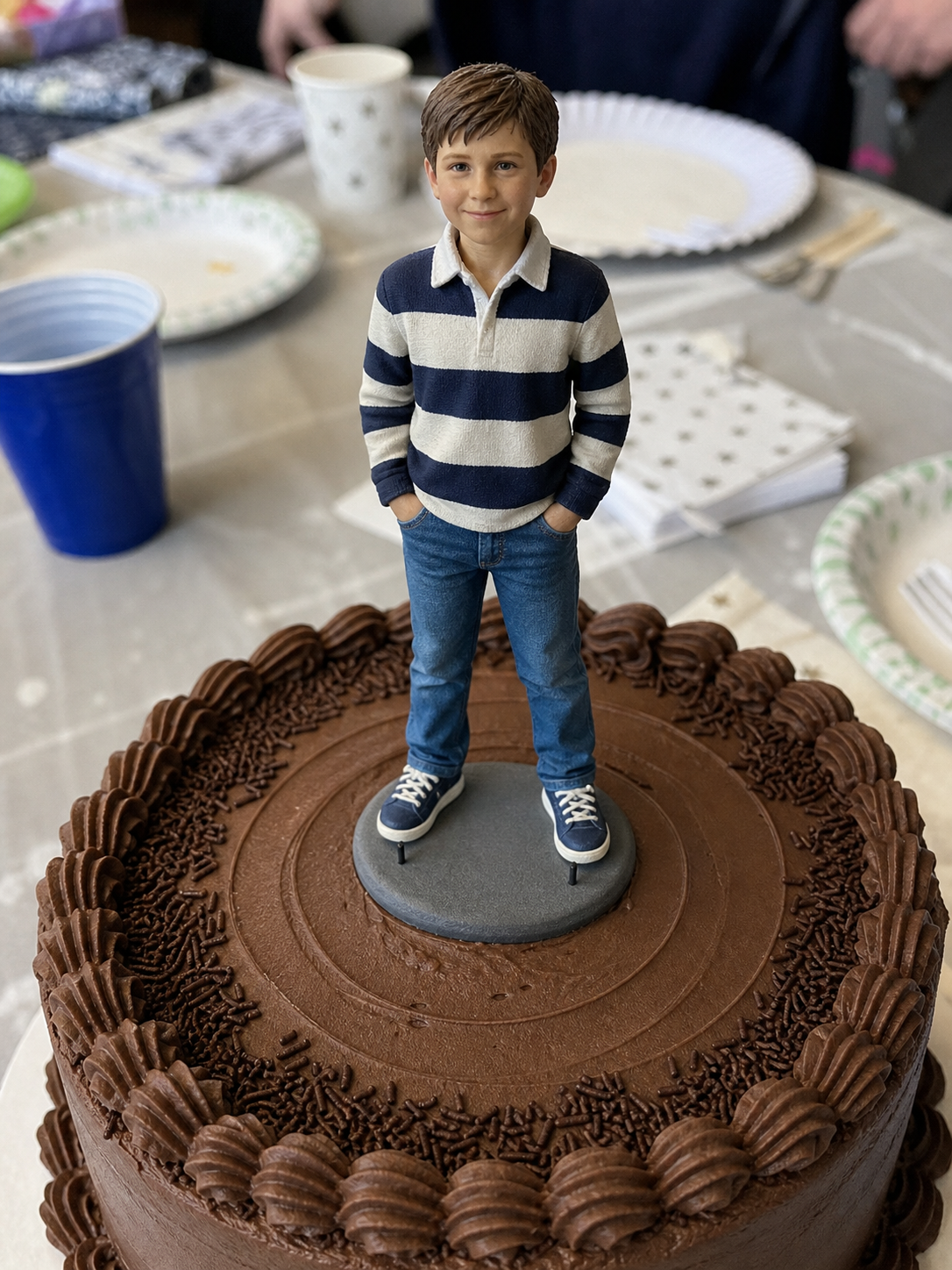 Personalized birthday cake topper for children made from a photo