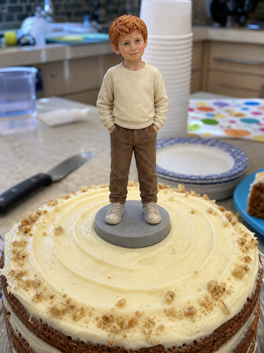Personalized birthday cake topper for children made from a photo