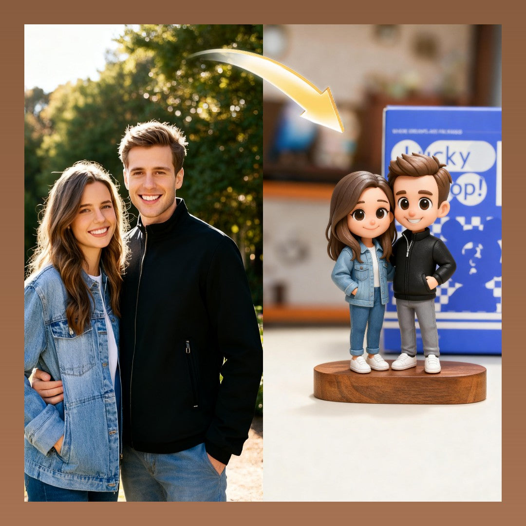 Custom 3D Couple Figurine - Wedding Cake Topper & Anniversary Gift