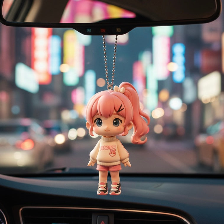 Personalized Car Hanging Ornament - Custom 3D Photo Figure Keychain