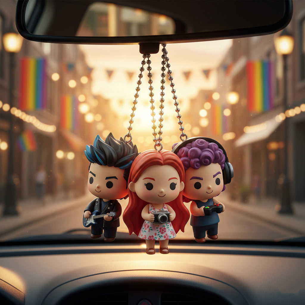 Personalized Car Hanging Ornament - Custom 3D Photo Figure Keychain