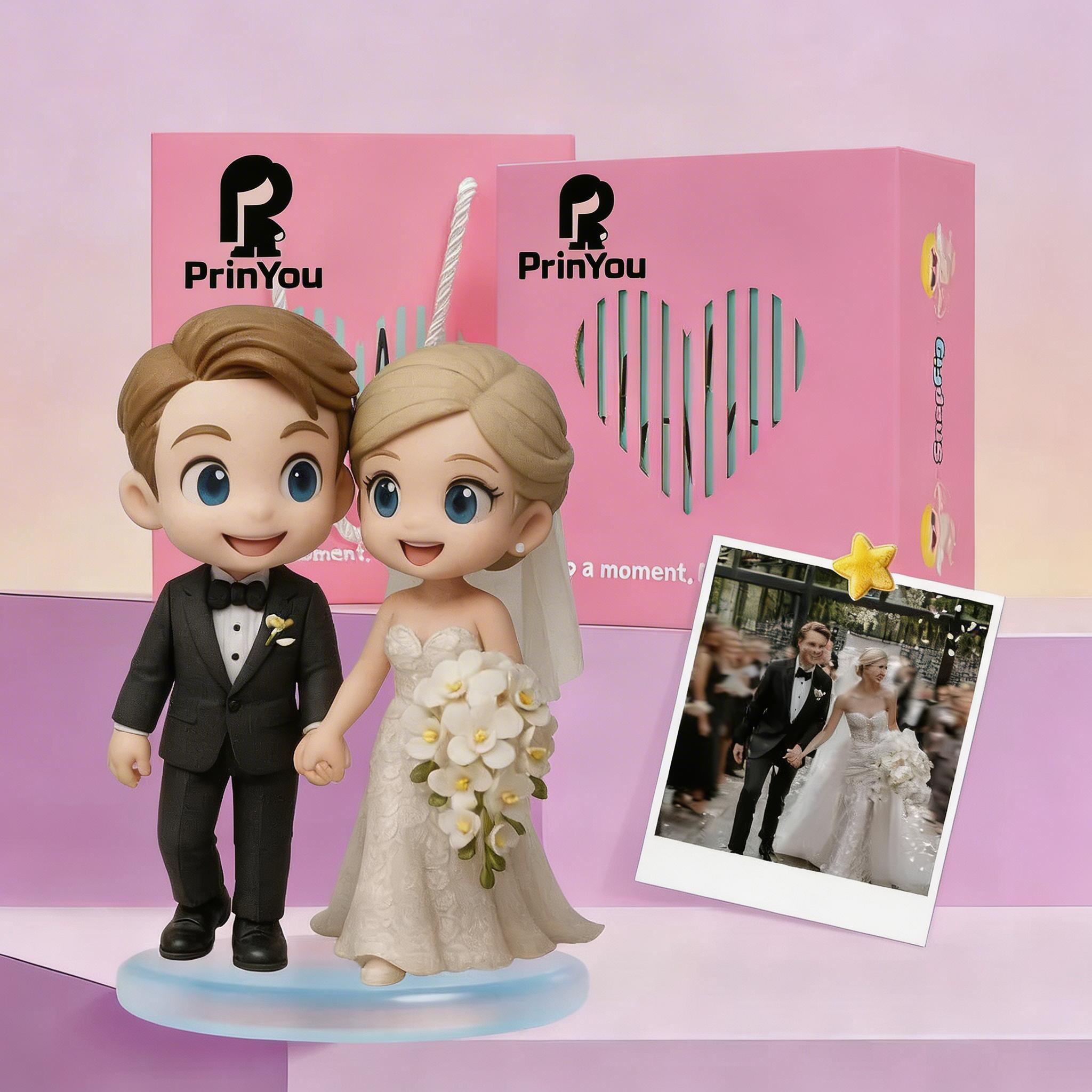 Custom 3D Couple Figurine - Wedding Cake Topper & Anniversary Gift
