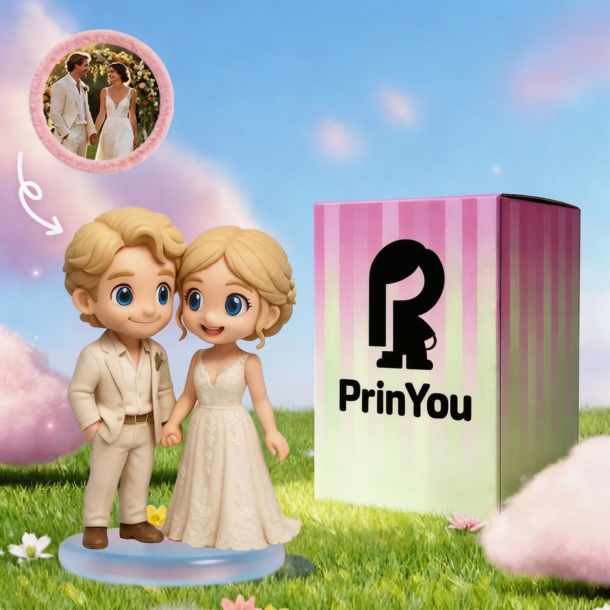 Custom 3D Couple Figurine - Wedding Cake Topper & Anniversary Gift